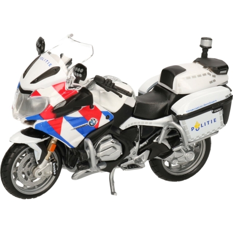 Model motor/speelgoed motor BMW politie - wit - schaal 1:18/12 x 5 x 8 cm -
