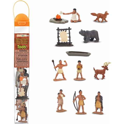 Safari LTD Speelgoed figuren - indianen en dieren - 11x - kunststof - speelfiguren -