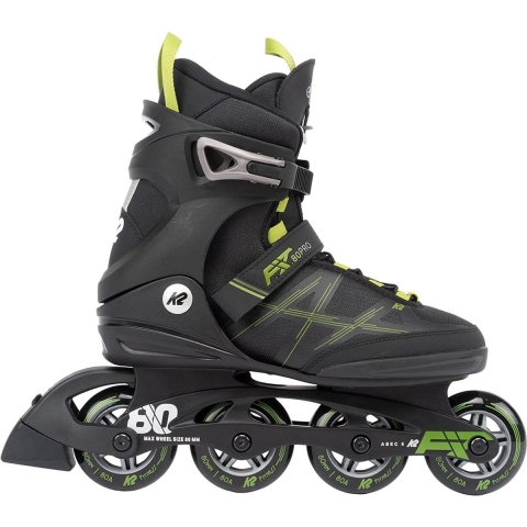 K2 Rolschaatsen - F.I.T. 80 Pro - Zwart/Groen - Skeelers - K2 - 40,5 - Rolschaatsen