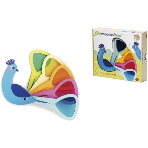 Tender Leaf Houten Speelgoed - Pauwkleuren - Tender Leaf - OneSize - Speelgoed