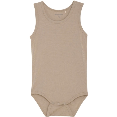 Minymo Romper mouwloos - Viscose - Simpelweg Taupe - Minymo - 1½ jaar (86) - Romper Mouwloos