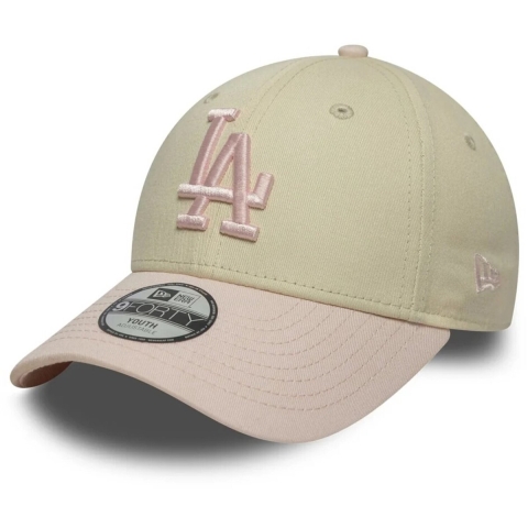 New Era Pet - 9Forty - Dodgers - Light Beige/Roze - New Era - 6-12 jaar (116-152) - Petten