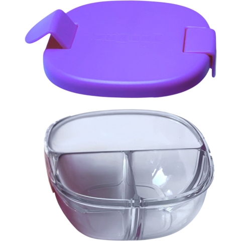 Yumbox Snack Bowl - m. 3 Kamers - Haze Purple - Yumbox - OneSize - Broodtrommels