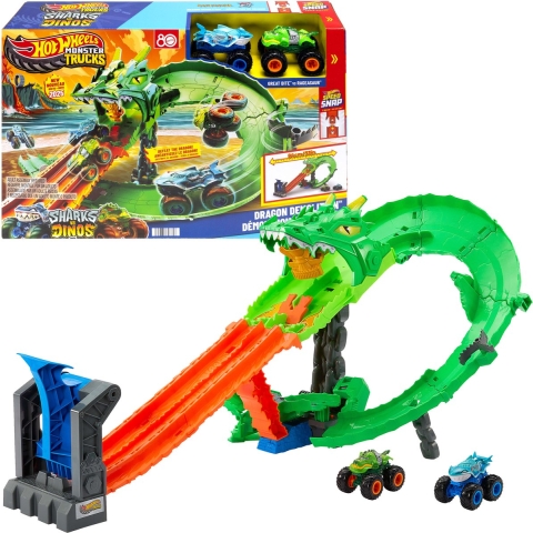 Hot Wheels Autobaan - Grote Beet vs Rageasaur - Drakenvernietigi - Hot Wheels - OneSize - Autobaan