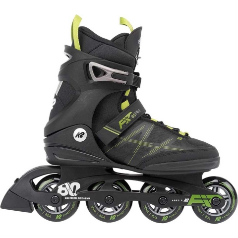 K2 Rolschaatsen - F.I.T. 80 Pro - Zwart/Groen - Skeelers - K2 - 40 - Rolschaatsen