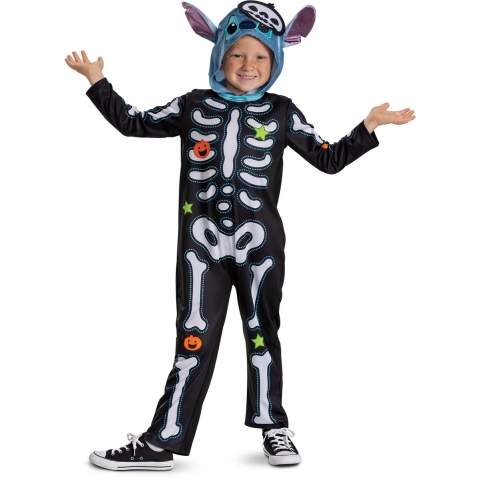 Disguise Verkleedkleren - Stitch Skeleton Classic+ - Disguise - 5-6 jaar (110-116) - Kostuum