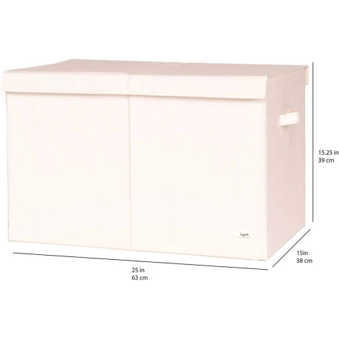 3 Sprouts Opbergbox m. Deksel - 63 x 38 x 39 cm - Crème - 3 Sprouts - OneSize - Opbergen