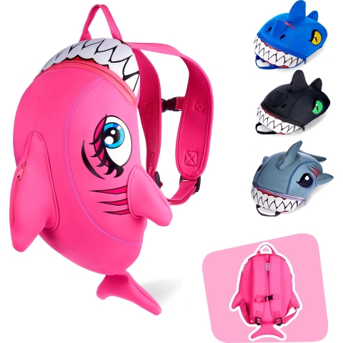 Crazy Safety Kleuterrugzak - Shark - Roze - Crazy Safety - OneSize - Kleuterrugzakken