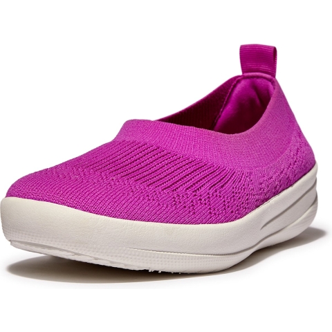 Women's Fit Flop Uberknit Slip On Ballet Pumps in Violet