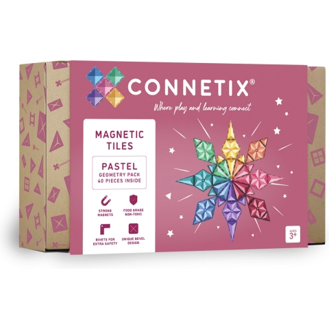 Connetix Magneetset - 40 Onderdelen - Pastel Geometrie - Connetix - OneSize - Magnetisch speelgoed
