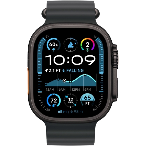 Apple Watch Ultra 2 (2024) | GPS + Cellular | zwart | Ocean-bandje zwart