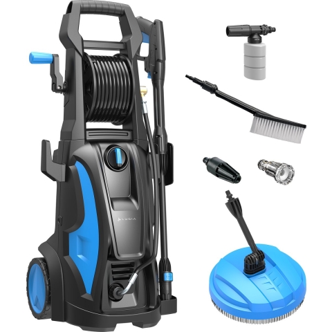 Lugia Hogedrukreiniger Pro - 180 bar - 2200W - 550 L/H - Bundel met Terrasreiniger Roterende Borstel Turbo Spuitmond