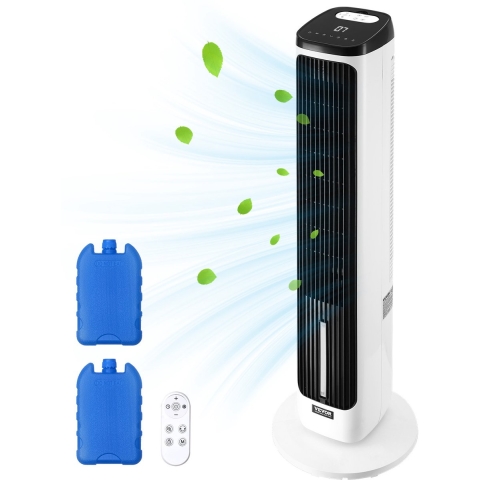 VEVOR torenventilator, 7,1 m/s snelheid, stille staande ventilator, 70° oscillerende ventilatoren met 9 snelheden, 4 standen, 24-uurs timer, afstandsbediening, voor slaapkamer, kantoor en thuis