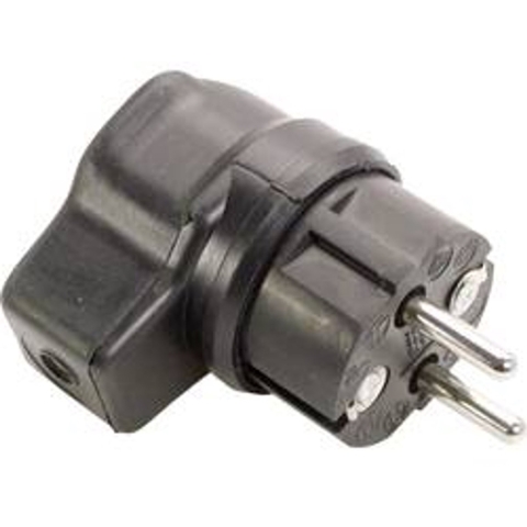 AS Schwabe 62207 Haakse stekker met randaarde Massief rubber 230 V Zwart IP44