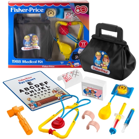 Fisher-Price Doktersset 1988 - 11-delige set voor fantasiespel - Mattel 80ste Terug in de Tijd