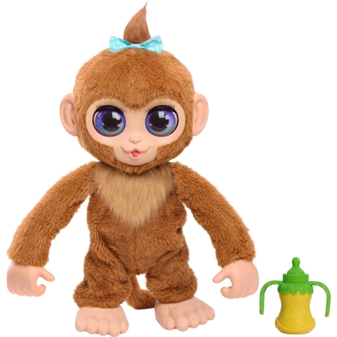 FurReal Peanut - Interactieve pluchen knuffelaap - Zelfstandig bewegend 45 cm - Bruin