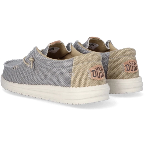 HEYDUDE Instappers Heren Wally Braided Grijs 42 Canvas
