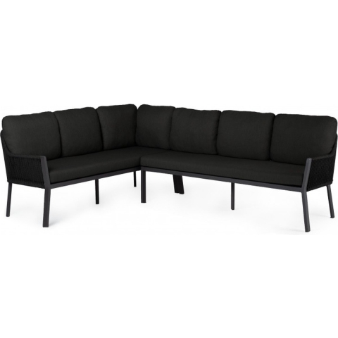 Outdoor Loungeset Liv Aluminium Dining Hoekbank Zwart Tierra - Tierra outdoor