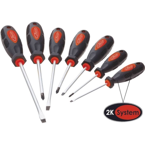 Vigor Schroevendraaierset Werkplaats 7-delig Plat, Kruiskop Phillips