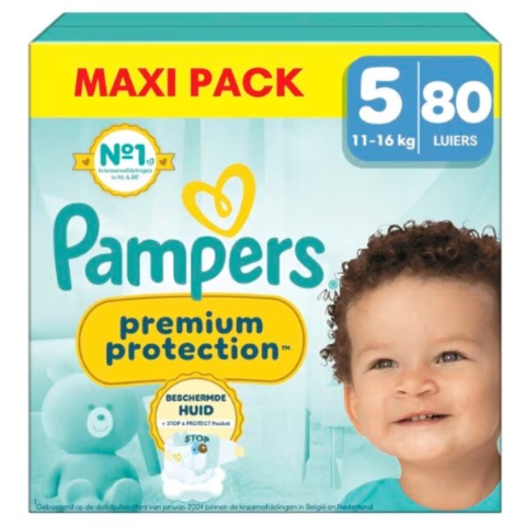 Pampers Premium Protection Luiers Maat 5 (11-16kg) 80 stuks