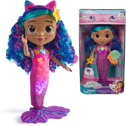 Gabby’s Poppenhuis De Film - Zeemeermin Pop met Licht en Geluid - 35 cm