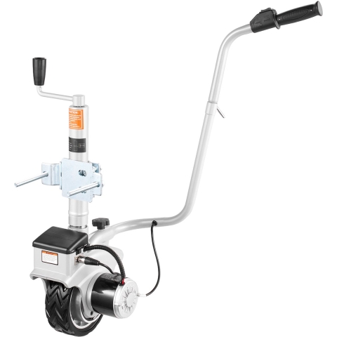 VEVOR elektrische manoeuvreerhulp, 2,5 ton trekvermogen, 380 W 12 V gemotoriseerd neuswiel met een snelheid van 7 m/min, verstelbare klemhoogte en rubberen banden, voor het verplaatsen van caravans en boten.