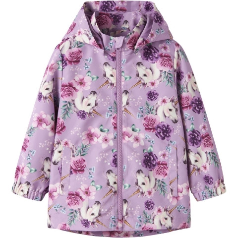 Name It Jas - Noos - NmfMaxi - Violet Tulle/Floral Unicorn - Name It - 2 jaar (92) - Zomerjas