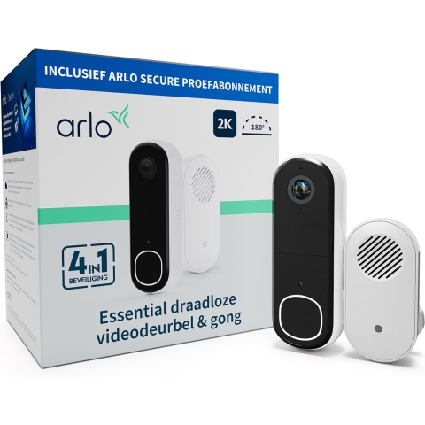 Arlo 2K - Videodeurbel - Draadloos met camera en gong
