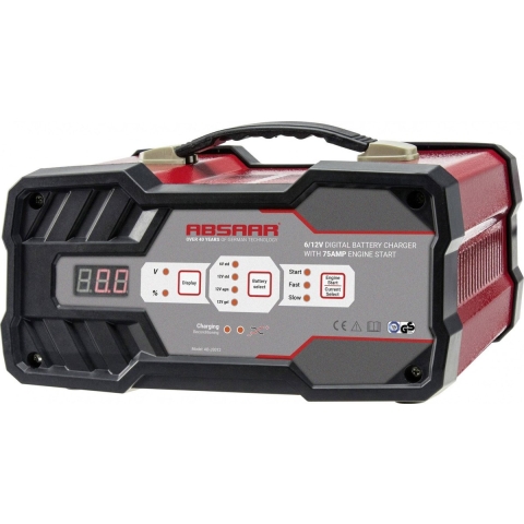 Absaar Acculader - Jumpstarter 6/12 Volt 25-120 Ah 12 Ampère - Rood