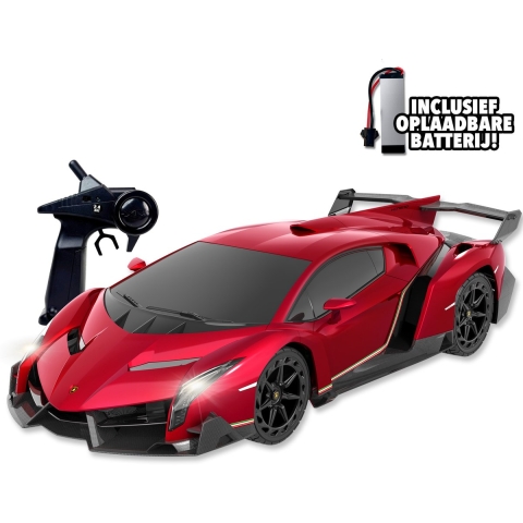 Gear2Play RC Lamborghini Veneno 1:12 - Bestuurbare auto - 2.4 GHz met verlichting - Rood