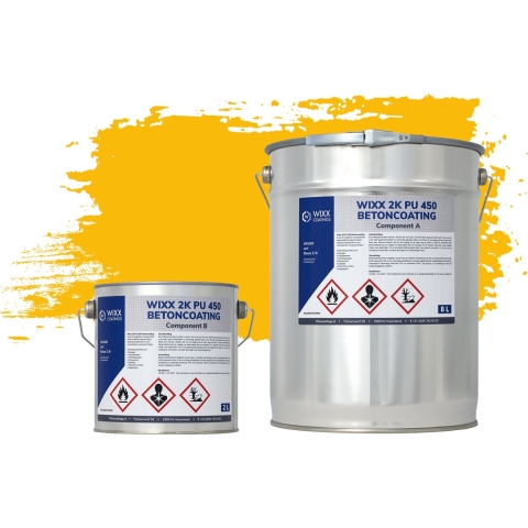 Wixx 2K PU 450 Betoncoating RAL 1023 | Verkeersgeel 10L