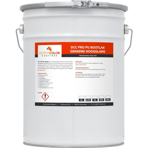 DCC PRO PU Bootlak Dekkend Hoogglans RAL 9003 | Signaalwit 2.5L