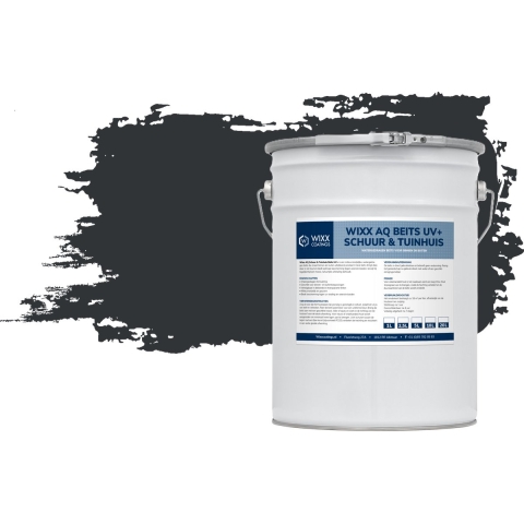 Wixx AQ Schuur en Tuinhuis Beits UV+ RAL 7021 | Zwartgrijs 20L