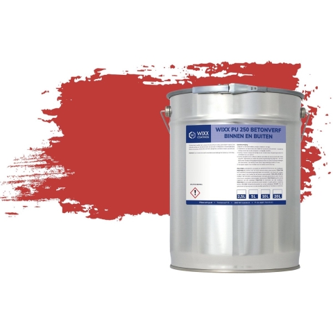 Wixx PU 250 Betonverf Buiten en Binnen RAL 3020 | Verkeersrood 10L