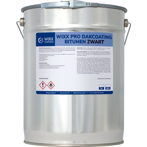 Wixx PRO Dakcoating Bitumen Zwart Zwart 18L