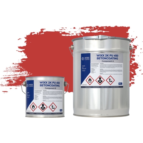 Wixx 2K PU 450 Betoncoating RAL 3020 | Verkeersrood 10L
