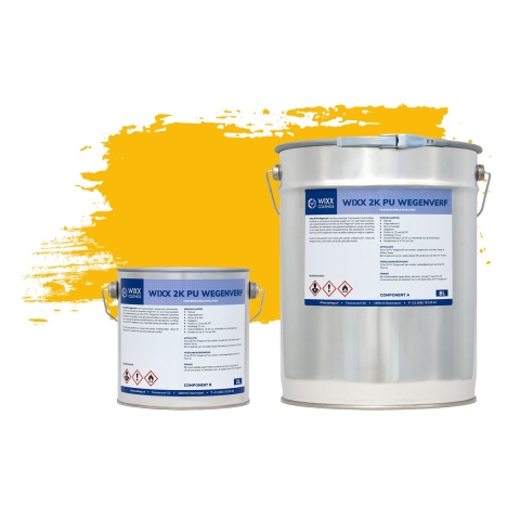 Wixx 2K PU Wegenverf Lijnenverf RAL 1023 | Verkeersgeel 10L