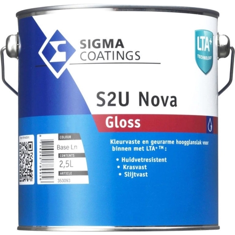 Sigma Contour Aqua Gloss / Sigma Watergedragen Houtlak Hoogglans RAL 9005 | Gitzwart 2.5L