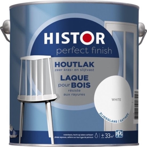 Histor Perfect Finish Houtlak Zijdeglans RAL 9003 | Signaalwit 1.25L