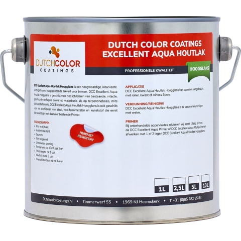 DCC Excellent Aqua Houtlak Hoogglans RAL 9005 | Gitzwart 10L