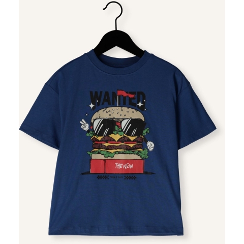 The New T-Shirt - TnSteve - True Blue m. Burger - The New - 7-8 jaar (122-128) - T-Shirts