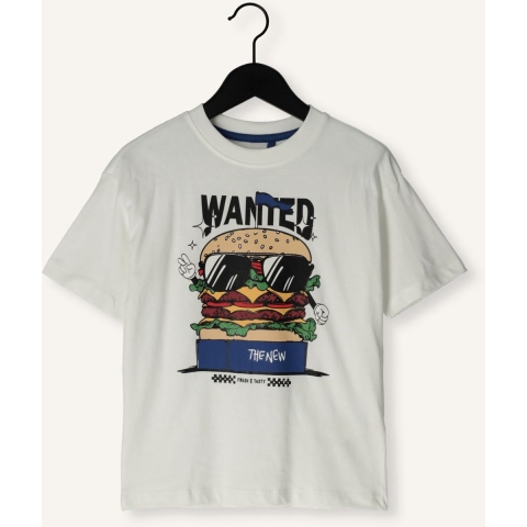 The New T-Shirt - TnSteve - Bright White m. Burger - The New - 9-10 jaar (134-140) - T-Shirts