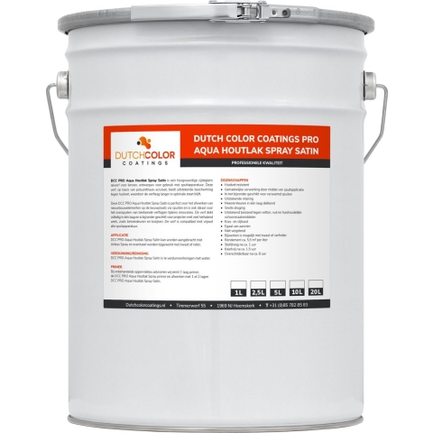 DCC PRO Aqua Houtlak Spray Satin RAL 9003 | Signaalwit 2.5L