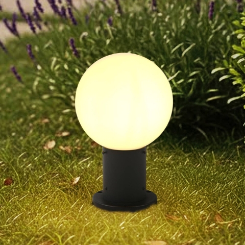 Lindby - Dangan sokkellamp, hoogte 32 cm, wit, metaal, glas