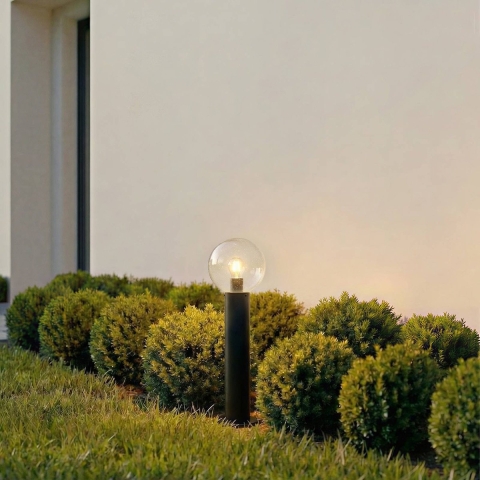 Lindby - Dangan sokkellamp, hoogte 60 cm, glas, metaal, helder