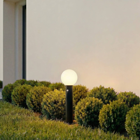 Lindby - Dangan sokkellamp, 60 cm, sensor, wit, glas