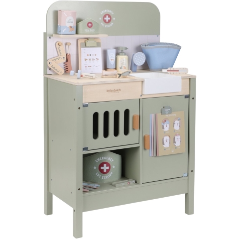 Little Dutch - Houten Dierenartspraktijk - Inclusief accessoires - Groen