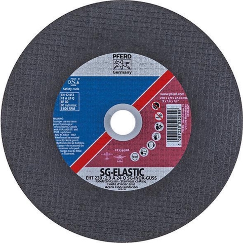 PFERD TOOLS EHT 230-2,9 SG CAST+INOX 61328832 Doorslijpschijf recht 230 mm 25 stuk(s) RVS, Gietijzer, Gegoten staal