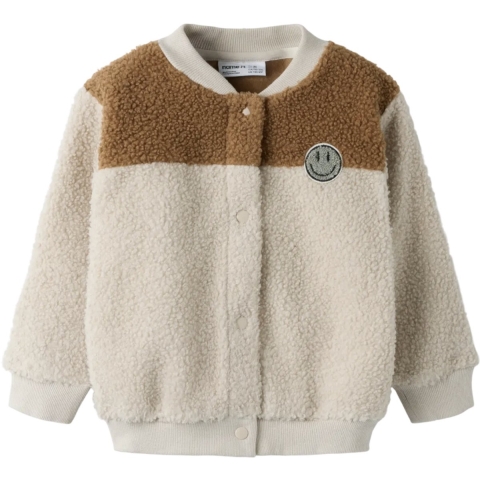 Name It Fleece Jas - NmmBallas - Puimsteen Stone - Name It - 2 jaar (92) - Zomerjas