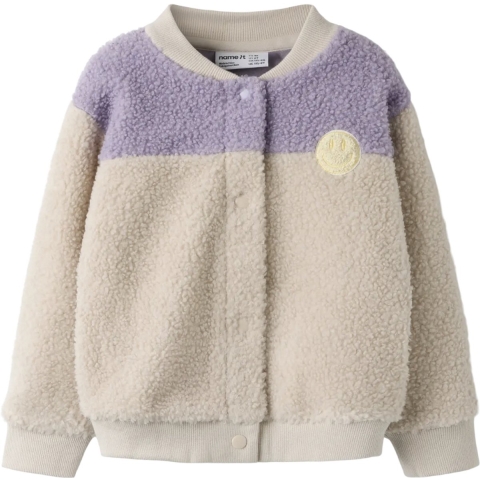 Name It Fleece Jas - NmfBalissea - Puimsteen Stone - Name It - 1 jaar (80) - Zomerjas
